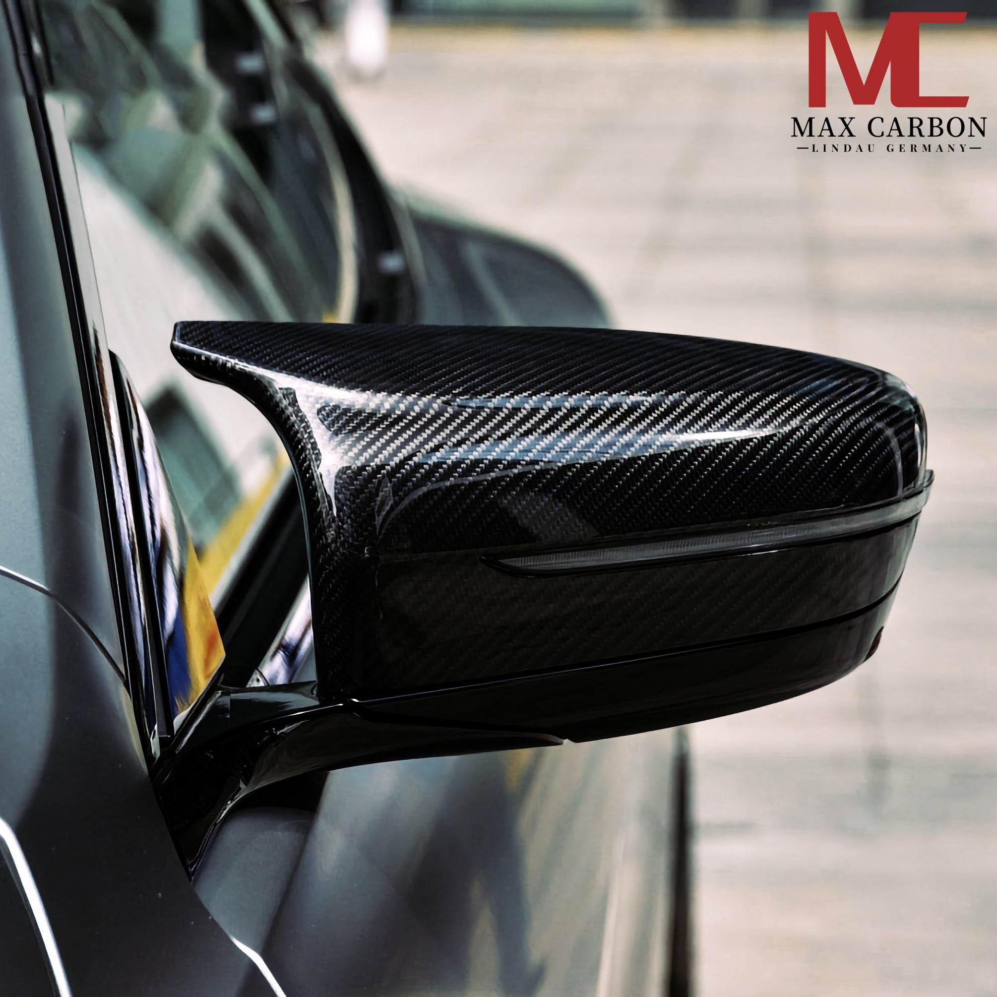 Dry-Carbon Spiegelkappen passend für BMW M5 F90 / M8 F91-F93 / M850i LCI / M550i G30 G31 + LCI – Carbon Mirror Caps