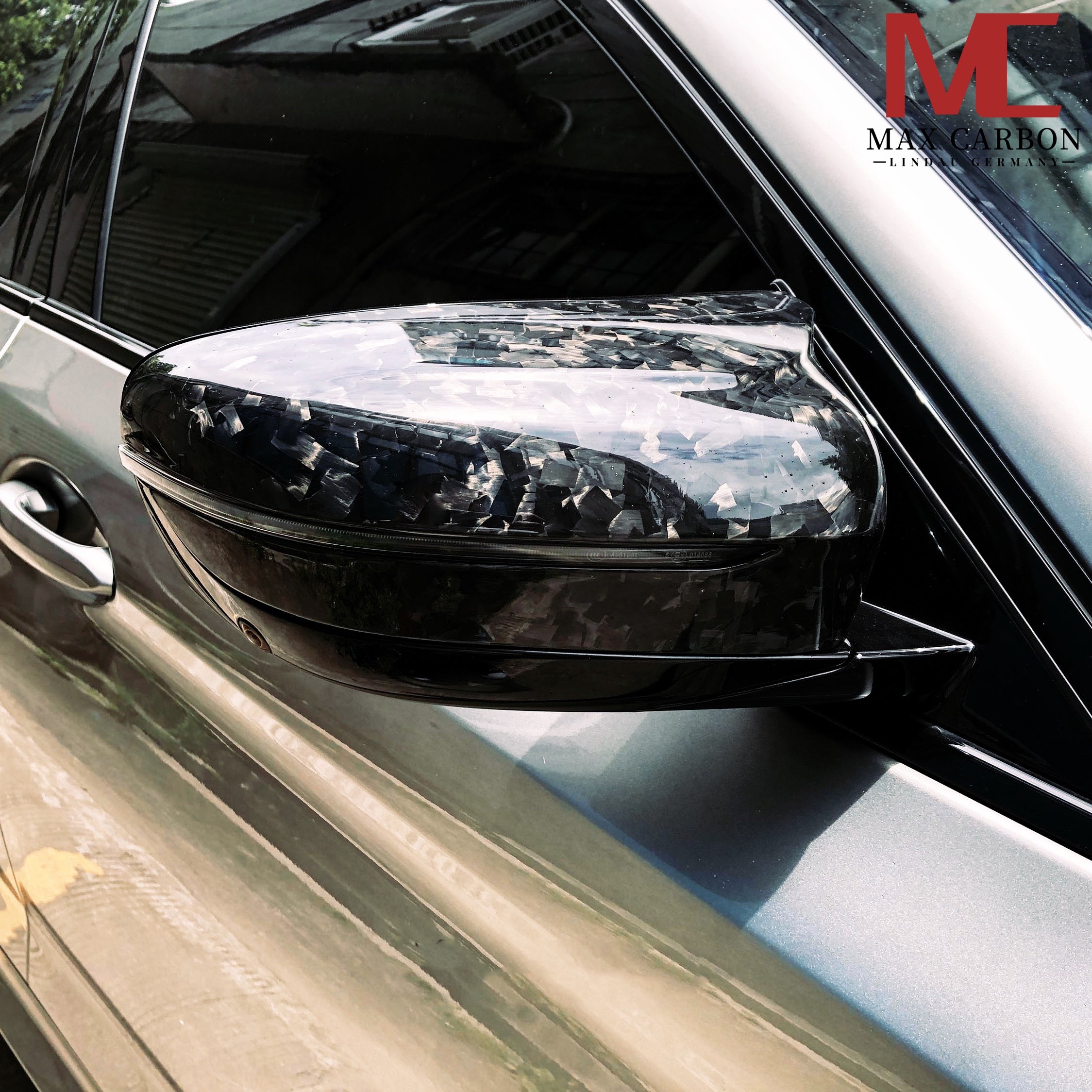 Dry-Carbon Forged Spiegelkappen passend für BMW M5 F90 / M8 F91-F93 / M850i LCI / M550i G30 G31 + LCI – Forged Carbon Mirror Caps