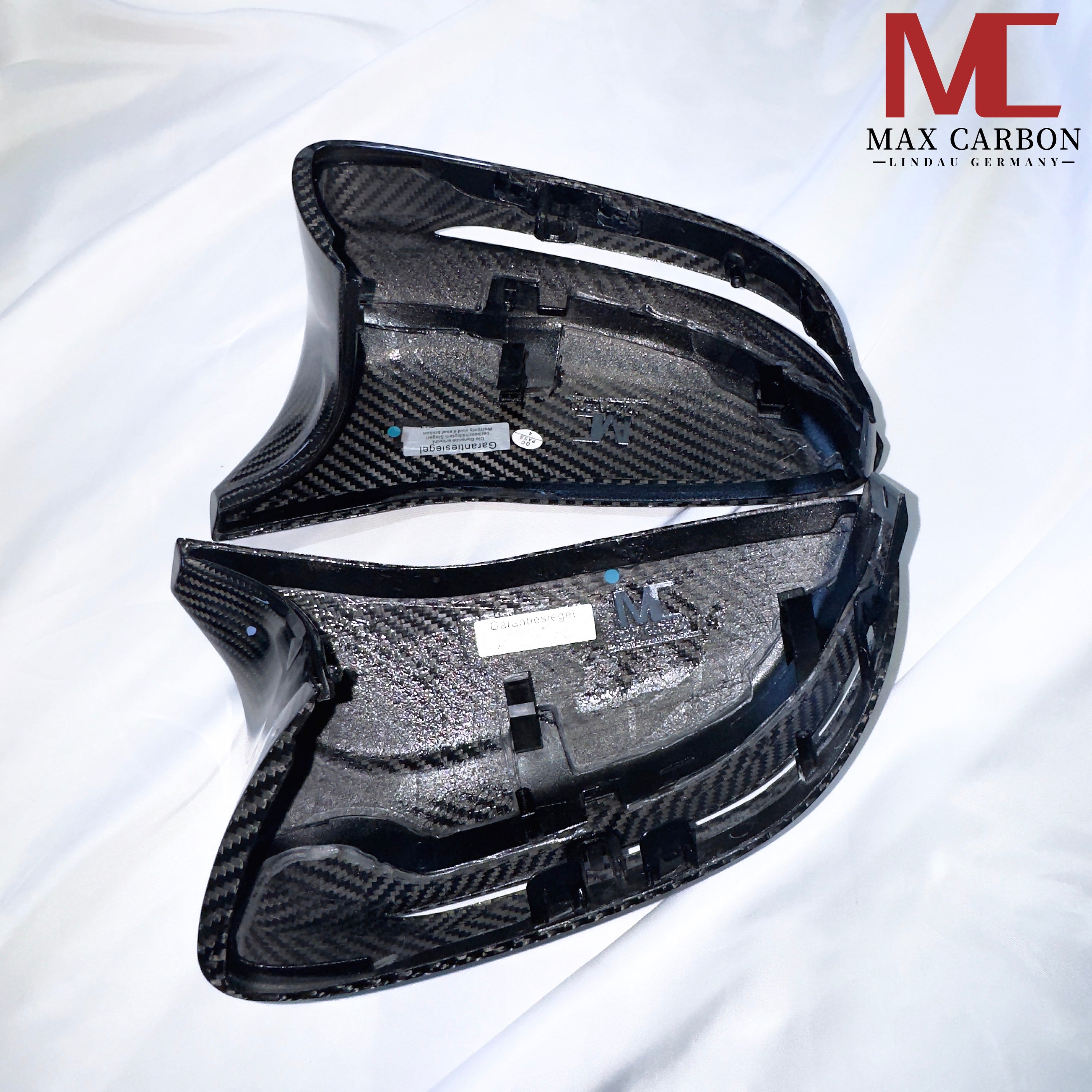 Dry-Carbon Spiegelkappen passend für BMW M5 F90 / M8 F91-F93 / M850i LCI / M550i G30 G31 + LCI – Carbon Mirror Caps