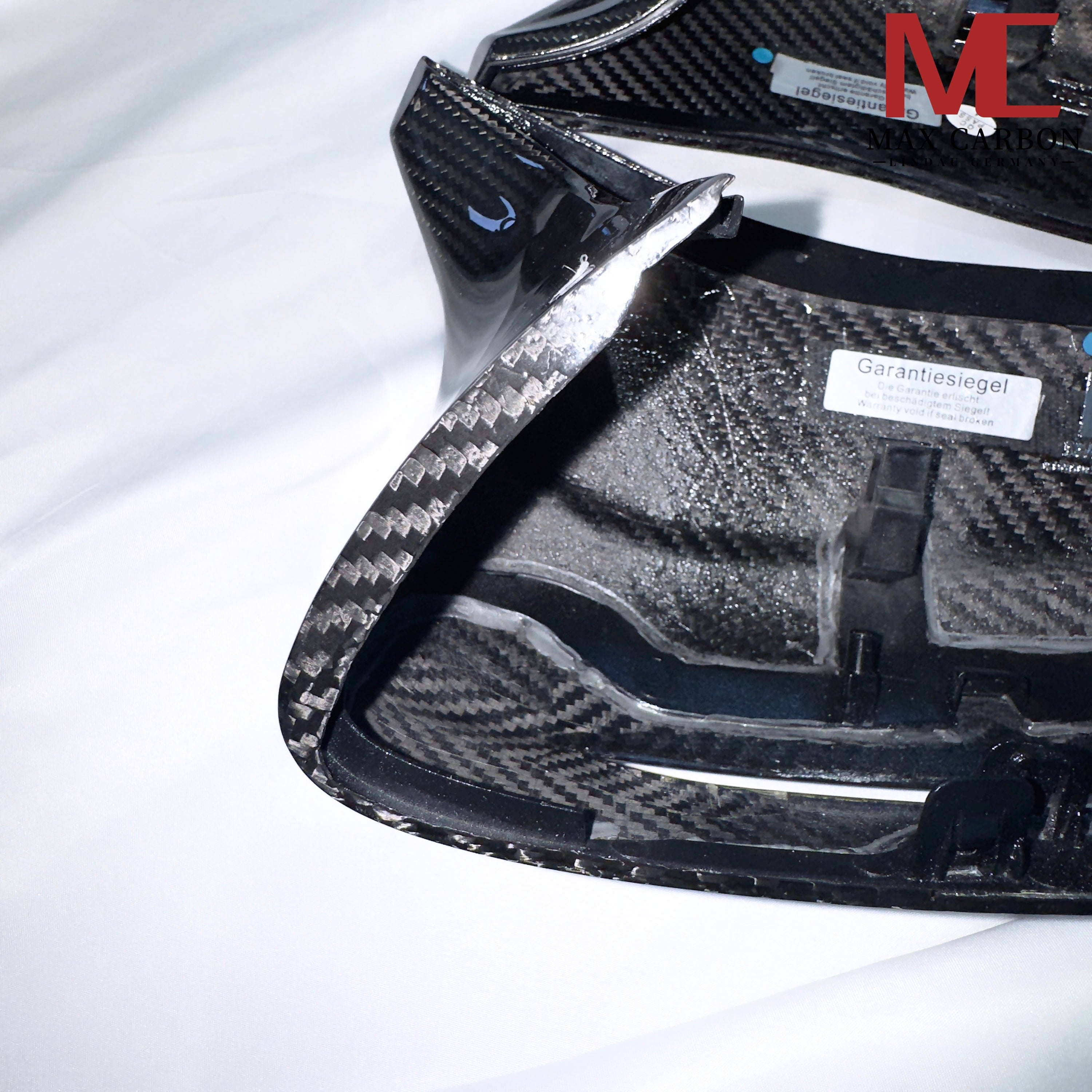 Dry-Carbon Spiegelkappen passend für BMW M5 F90 / M8 F91-F93 / M850i LCI / M550i G30 G31 + LCI – Carbon Mirror Caps