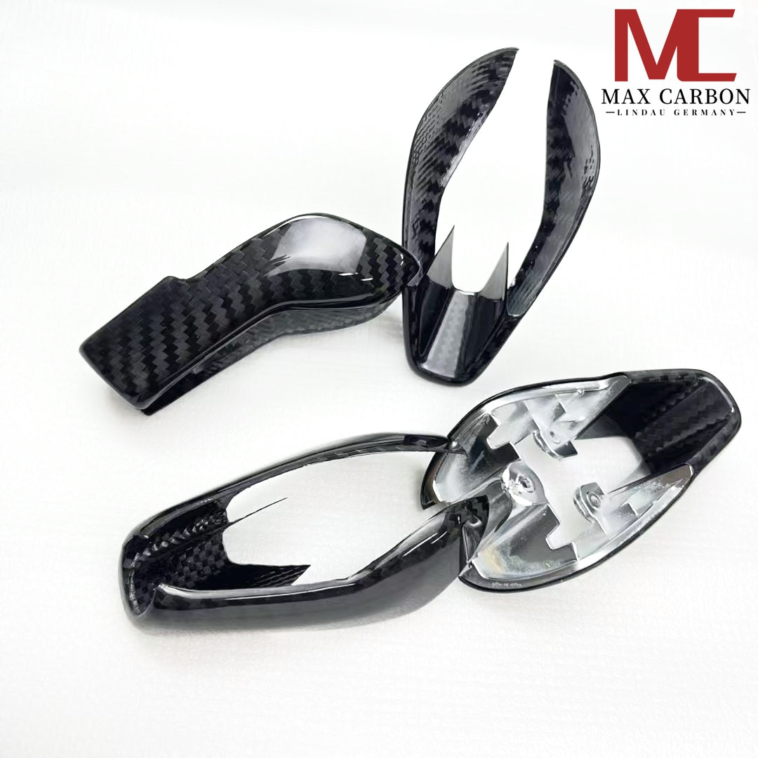 Dry-Carbon Schaltknauf Blenden passend für BMW M2 G87 / M3 G80 / G81 / M4 G82 / G83 / M8 F91 / F92 / F93 / X3M F97 / X4M F98 – Cockpit-Detail