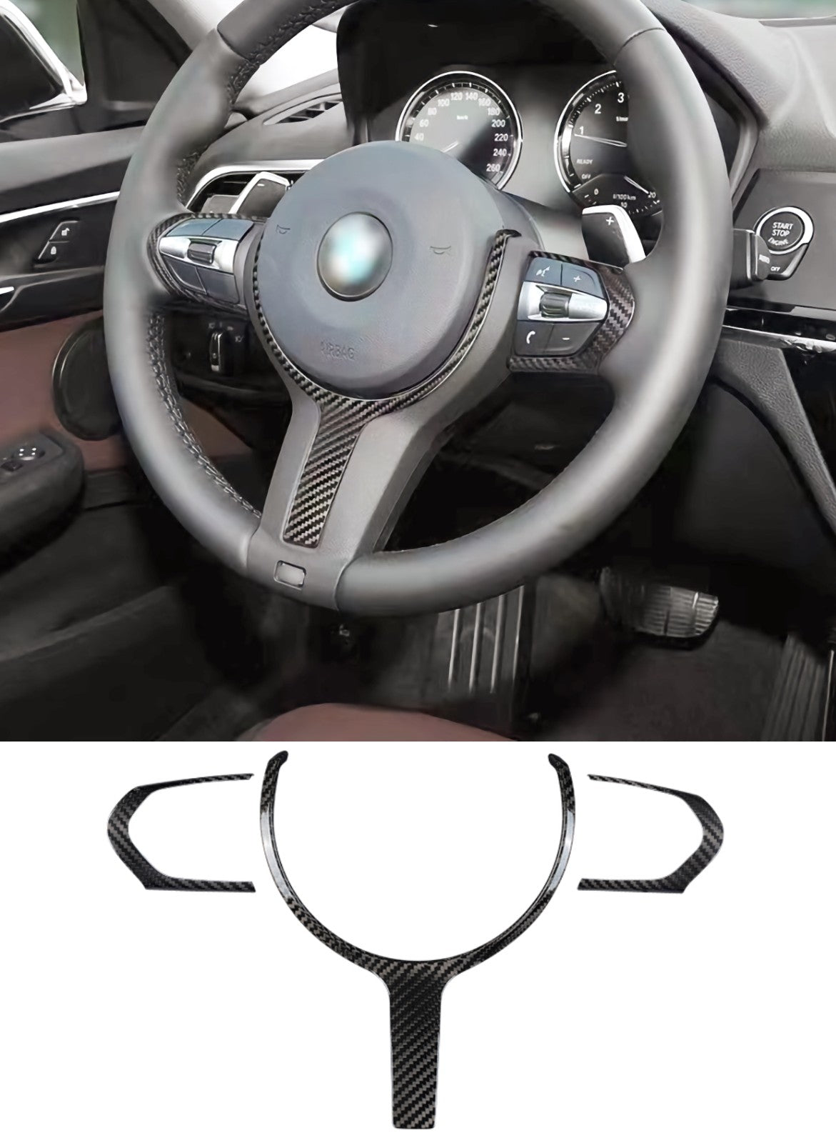 MAX CARBON Performance Sport Blenden Lenkrad passend für BMW F20 F21 F22 F23 F30 F31 F32 F33 F34 F36 F15 F16 F25 F26 M135i M140i M235i M240i - Getsdowned