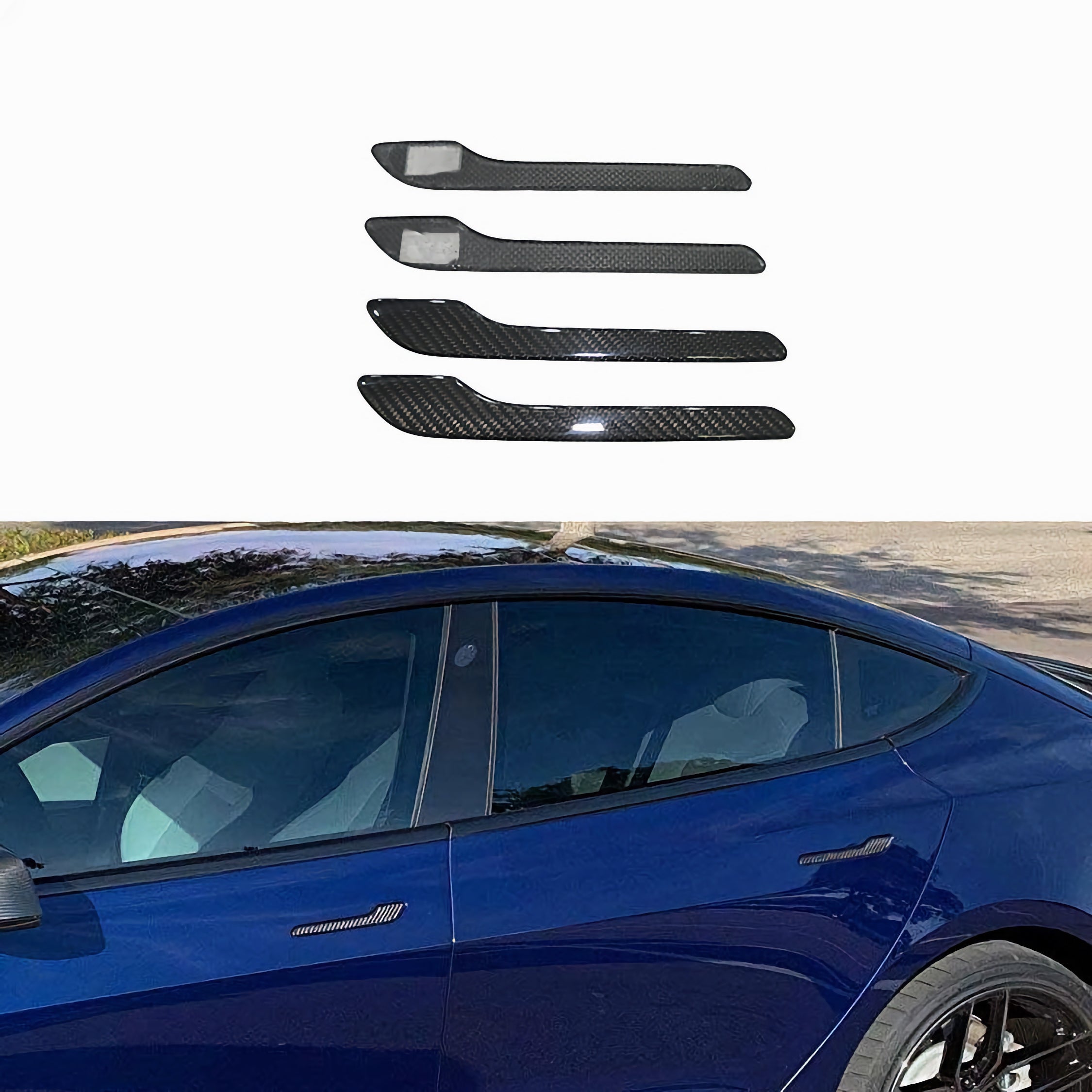 DRY CARBON Performance Türverkleidung passend Tür Blenden Türgriff im Satz für TESLA MODEL 3 MODEL Y - Getsdowned