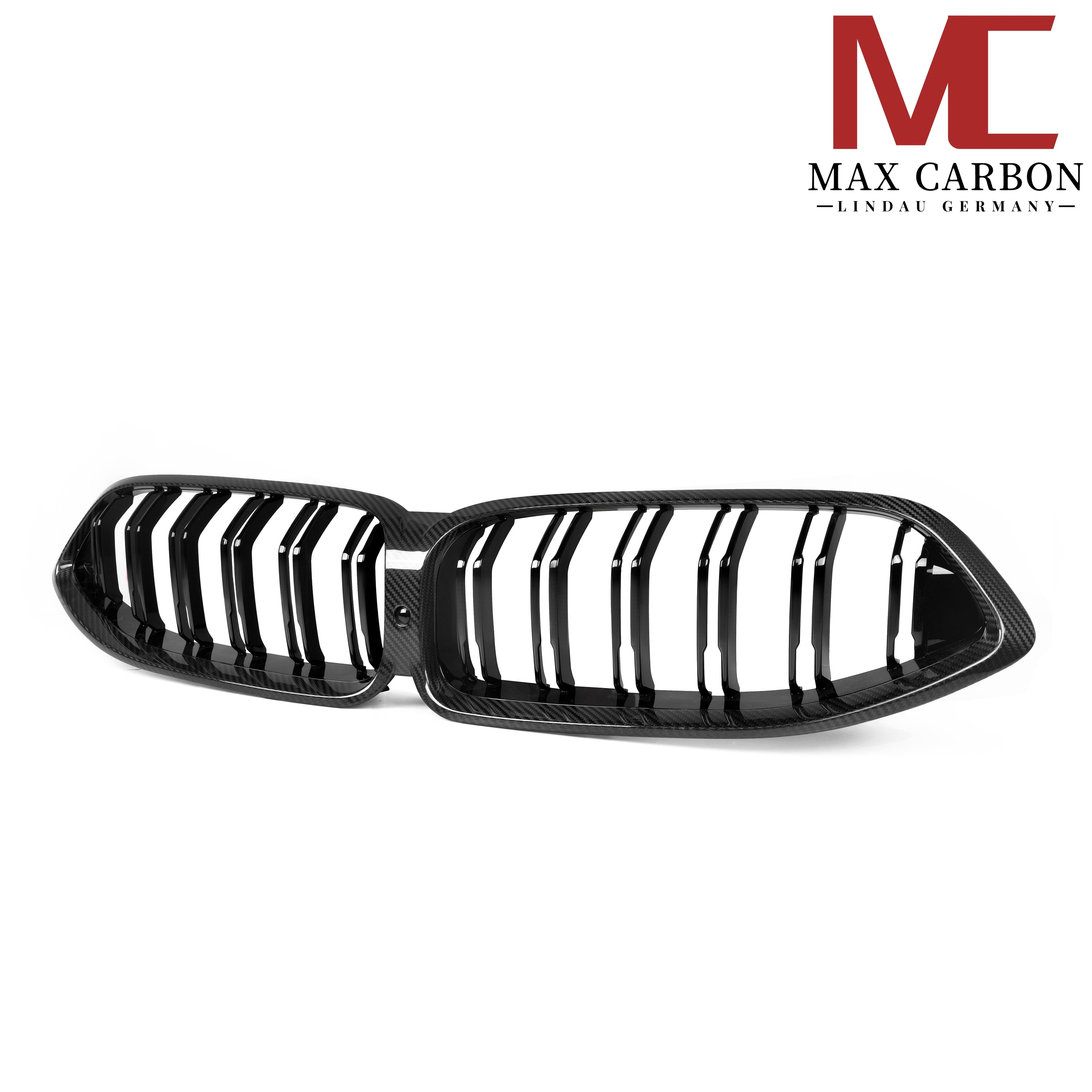 Max Carbon Dry Carbon Kühlergrill Nieren für BMW 8er G14 G15 G16 Pre-LCI, detailreiche Sicht auf die sportliche Fahrzeugfront